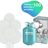 Helium set a bílé balónky 100 kusů