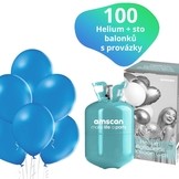 Helium set a modré balónky 100 kusů