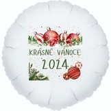 Vánoční balónek s nápisem Krásné Vánoce 2024