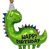 Dinosaurus HAPPY BIRTHDAY balónek 88 cm x 86 cm