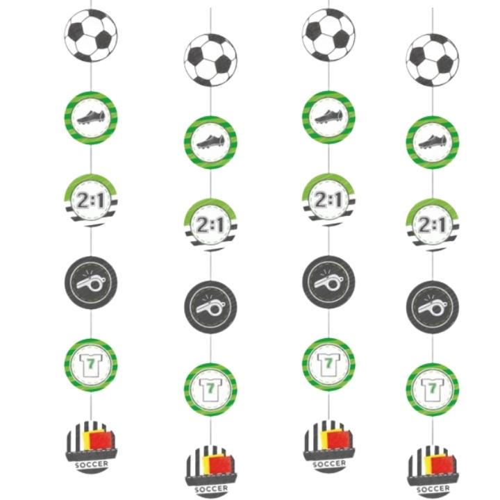 Fotbal zavesná dekorace 4 ks 1,3 m