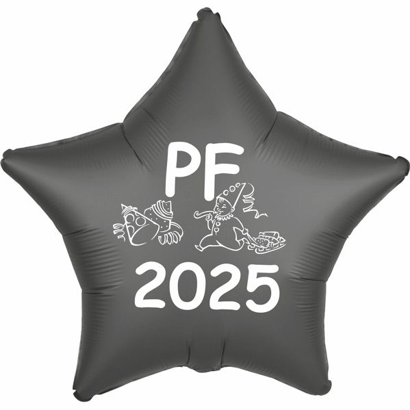 Silvestrovský balónek PF 2025 - hvězda černá