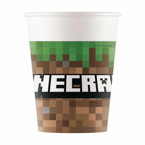 Minecraft TNT kelímky papírové 8 ks 200 ml